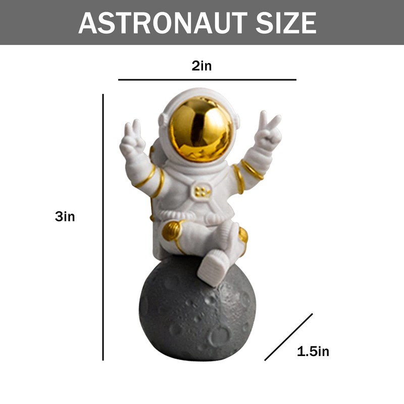 WINUSD Gold Astronaut Statue Decor Astronaut Figures for Room Office