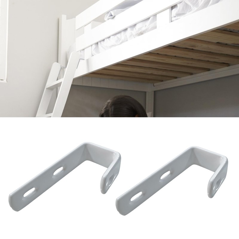 Mewuthede 4pcs Iron Bunk Bed Ladder Brackets, PVC Coated Stainless