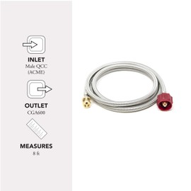 GasOne 8 ft Propane Hose 1lb to 20lb Adapter Hose - 16.4 oz to 20 lb Propane Tank Adapter Hose QCC1/ Type 1