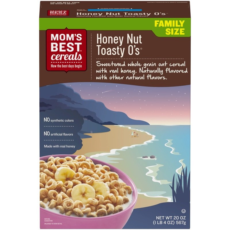 Mom's Best Honey Nut Toasty O's Cereal, Non-GMO Project Verified,