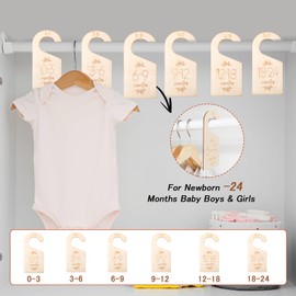 Ouligay 7 Pcs Closet Dividers for Baby Clothes,Wood Baby Closet Organizer for Nursery Decor,Baby Dividers for Closet,Nursery Essentials for New Mom Dad Parents,Gifts for New Mom(Sort by Month)