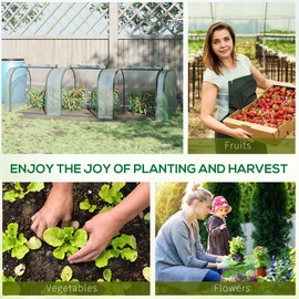 CHARMMA 10' x 3' x 2.5' Mini Greenhouse, Portable Tunnel Green House with Roll-Up Zippered Doors, UV Waterproof Cover, Steel Frame, Clear