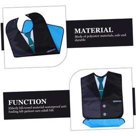 Gatuida Men Long Suit Design Bib Washable Adult Clothing Protector for Seniors Disabled Elderly Stylish Functional Clothing Bib for Men Meal