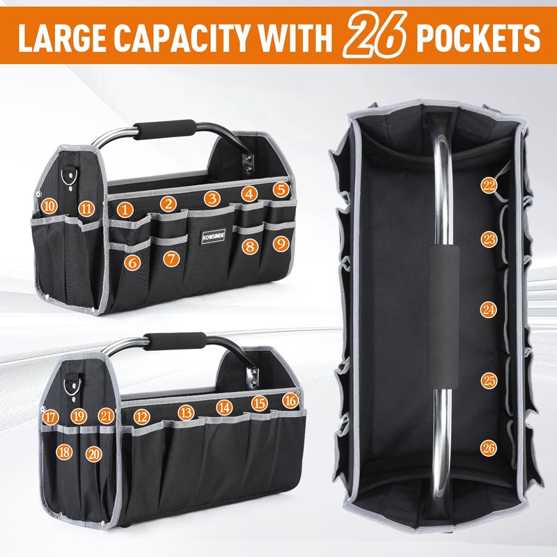 Kowsinde 18 Inch Tool Bag, Electrician Tool Bag, Open Top
