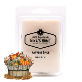 Nika's Home Harvest Spice Soy Wax Melts/Cubes - Strong Scents - Hand-Poured in The USA - 100% Soy Wax - Great for Wax and Candle Warmers