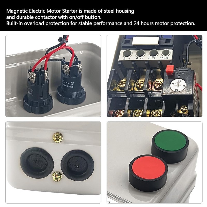 GOLACOD Magnetic Electric Motor Starter 220V 4KW 5.5HP 3 Phase