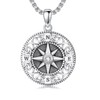 TRISHULA Compass Necklace for Men S925 Sterling Silver Celtic Knot
