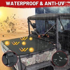 StarknightMT UTV Tonneau Cover, Waterproof Cargo Bed Cover Compatible with CFMOTO UFORCE 1000/1000XL (2019-2024) Heavy-Duty 600D Oxford Fabric