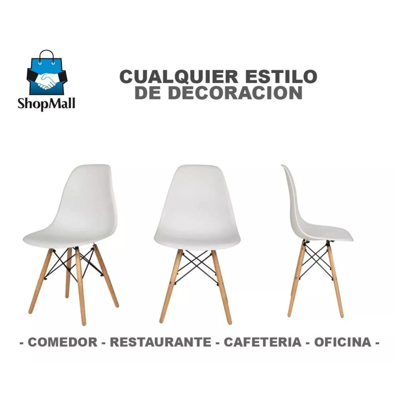 ShopMall Set De 4 Sillas Eames Modernas Minimalistas Casa -