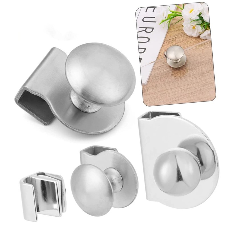 LALAFINA 2pcs Glass Door Handles Durable Pull Clamp for Showcase