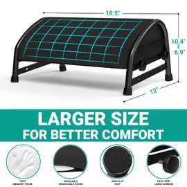 YEASHEIN Adjustable Foot Rest for Under Desk at Work, Ergonomic Foot Stools with 7 Positions, Elevated Cushion Under Desk Footrest with Metal Frame, Leg Rest Used for Home, Car, PC Gaming Accessories