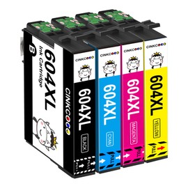 CINKCOCO 604XL 604 Printer Cartridges Multipack Compatible with Epson 604 Cartridges for Epson XP-2205 XP-3200 XP-4200 XP-3205 XP-4205, Workforce WF-2930 WF-2935 WF-2910 (4 Pack)