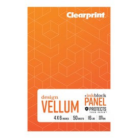 Clearprint 1000H 100% Cotton Design Vellum Field Book with Ink Block Panel, 16 LB, 60 GSM, 4 x 6 Inches, 50 Sheets Per Book, 1 Each (CVB46P2)