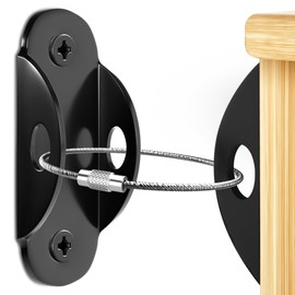 Furniture Anchors for Baby Proofing (10 Pack) Anti Tip Furniture Anchors Securing 400lbs,Wall Anchor Earthquake Straps Prevent Baby Pet from Falling Furniture Dresser & Bookshelf, Black