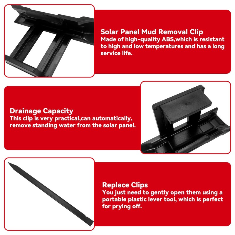 Pack of 24 Solar Panel Water Drain Clips 30 mm,