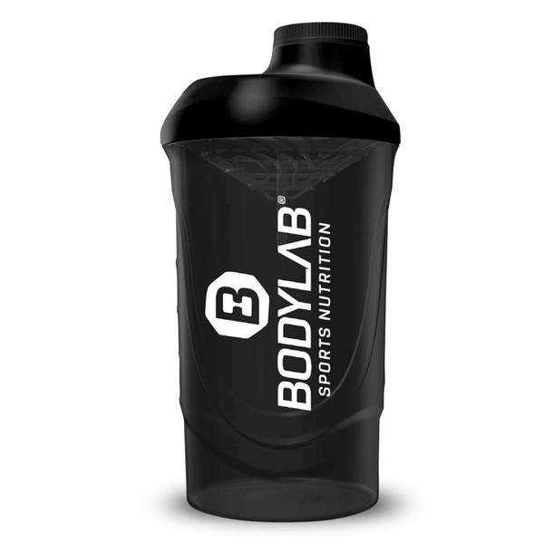 Bodylab24 Shaker 700 ml, black, the practical protein shaker for your protein shake, with screw cap and sieve for creamy shakes, BPA-free, fitness shaker for lump-free shakes