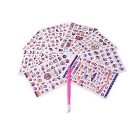 8 Sheets American Independence Day Patriotic Self-Adhesive Decorative Stickers Nail Art Sticker for Nail Art Mobile Phone Notebooks etc Decorations