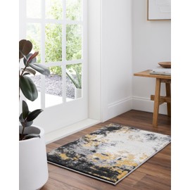 Livabliss Cantrell Modern Abstract Area Rug,2' x 2'11"(2' x 3 and Under), Black