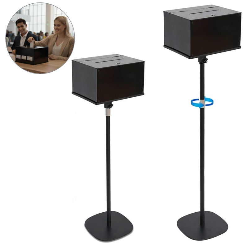 BERPET Metal Suggestion Box with Lock and Sign Holder –