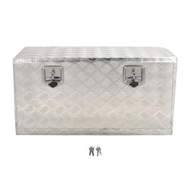 BIGREAT Heavy Duty 36'' Inch Aluminum Underbody Truck Box with T-Handle Latch,17 x 18 x 36 Inch Underbed Toolbox With Durable Lock Silver For Storage And Organization
