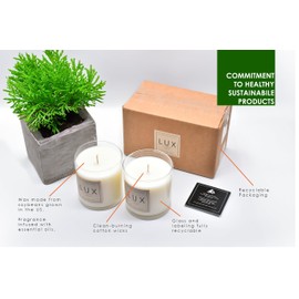 LUX, Maryland Candle Company, Luxury Natural Soy Candle, Sea Salt & Orchid, 2 Pack, 9oz Candles