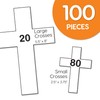 FreshCut Crafts 100 Pieces White Cross Cutouts with IDEA Guide,