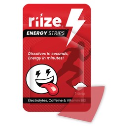 Riize Energy Strips, Fast Acting with 50mg Caffeine, L-Theanine, Vitamin B12, Electrolytes, Natural Flavors, Vegan, Instant Boost Oral Supplement (3 Count Pack)