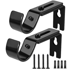 Curtain Rod Brackets, Adjustable Curtain Rod Holder Heavy Duty Curtain Brackets Hooks Hangers for 1 Inch Rod, Set of 2