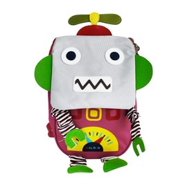 Emartbuy Kids Cute Smart Backpack Rucksack School Nursery Travel Bag - 3D Robots Pink