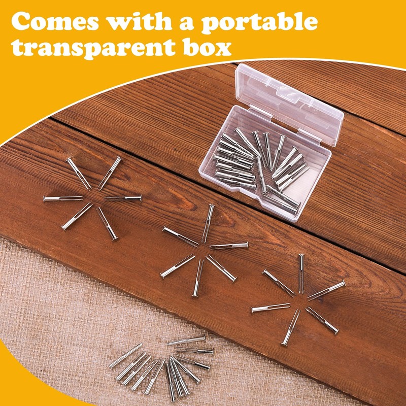 DECOHS 100 Pcs Metal Beeswax Foundation Support Pins with Box,