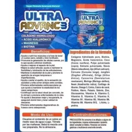 Ultra 1 Bag Ultra Advanc3 Colageno Hidrolizado, Magnesio, Biotina (440 g)  1 Bag