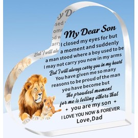 TTOVEN Son Gifts from Dad Son Birthday Gifts Graduation Gifts for Son Father's Day Gifts for Son My Dear Son Plaque