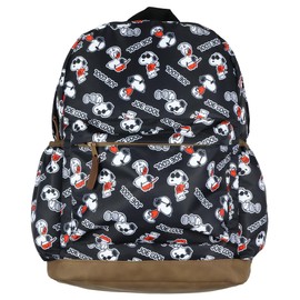 INTIMO Peanuts Joe Cool Snoopy Backpack - Allover Design School Travel Book bag with Faux Leather Bottom