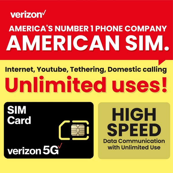 (60 Days) USA Verizon Prepaid SIM Card | Unlimited High-Speed
