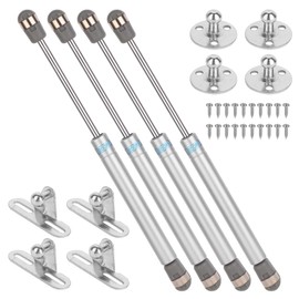 Pack of 4 200 N/20 kg Gas Spring Flap Fitting Gas Pressure Damper Silver Hydraulic Gas Lift for Flaps Cabinet Door Shock Absorber Kitchen Cabinet Soft Close Flap Spring