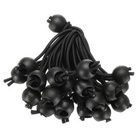 HARFINGTON 50Pcs Ball Bungee Cords 4" Heavy Duty Bungee Cord Balls Bungee Cords with Balls Tarp Bungee Balls Ties for Tent Camping Cargo Holding Wire and Hoses, Black