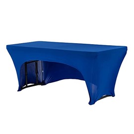 RCZ Decor tc_6rec_opnbk_span_rblue Spandex Table Cover | 1 Piece | Royal Blue | Rectangular - 2 m x 76 cm