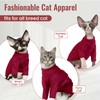 DENTRUN Sphynx Hairless Cats Shirt, Pullover Kitten T-Shirts with Sleeves,