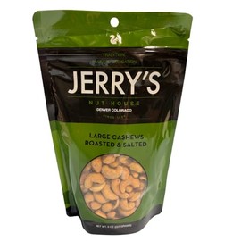Large Cashews, Roasted & Salted - Jerry’s Nut House: Premium Nuts, Dried Fruit, and Assorted Snacks - 8oz (320ct)