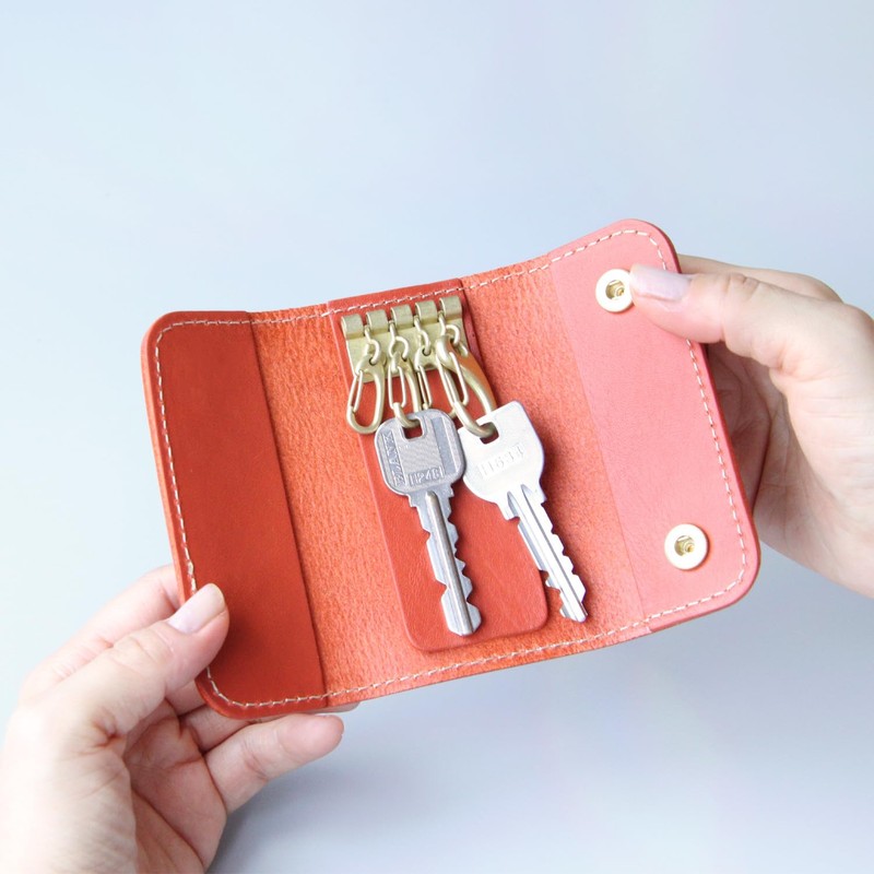 Polcolosso Leather Key Case, Genuine Leather, Smart Key Case, Men's,