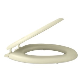 Soft Elongated Vinyl Toilet Seat, Bone - 19 Inch Soft Vinyl Cover with Comfort Foam Cushioning - Fits All Elongated Size Fixtures - Easy to Install Fantasia by Achim Home Decor