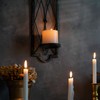 Gothic Candle Sconce Set of 2 -Gold Black Metal Wall