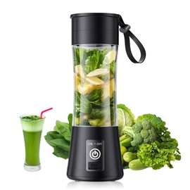 Cordless Portable Personal Size Blender - USB Rechargeable Blender for Smoothies and Shakes, 6 Blades with 380Ml BPA Free Juice Cup, Freshly Squeezed for Picnic/Sprots