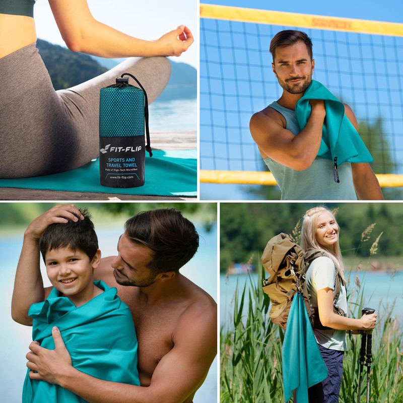 Fit-Flip Microfibre Hand Towel, Compact Microfibre Towels, Ideal as Sports