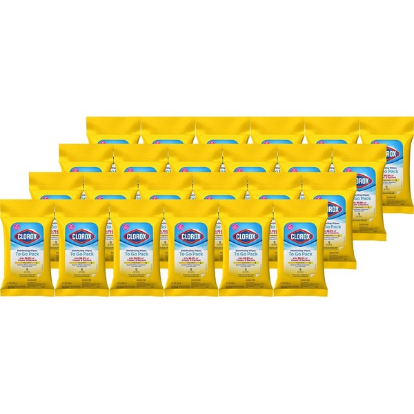 Clorox Disinfecting Wipes On The Go, Bleach Free Travel Wipes, 9 Ct, Pack of 24 (Package may vary) (Package May Vary)