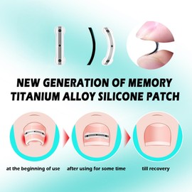 Titanium Alloy Silicone Ingrown Correction Patch Kit,Ingrown Toenail Treatment,Ingrown Toenail Removal Kit,Designed for Curved Nail Repair,Ingrown Toenail Corrector,Applicable to most sizes