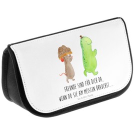 Mr. & Mrs. Panda Turtle & Mouse Cosmetic Bag, White, Hand drawn