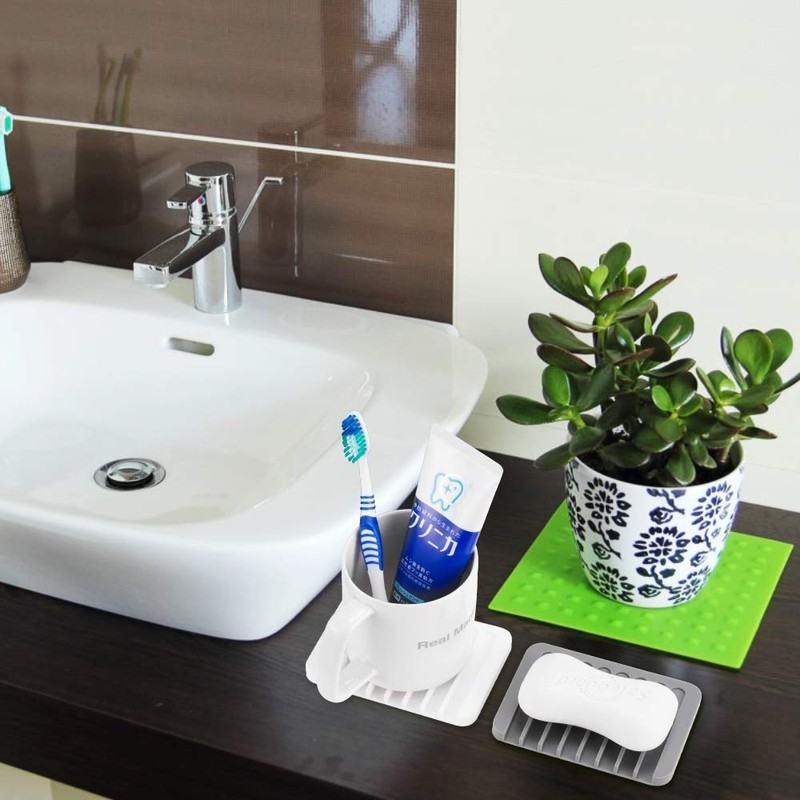 2PCS Soap Dish Holder, Premium Silicone Soap Dishes for Shower