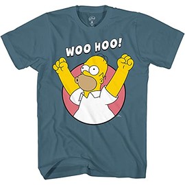 The Simpsons Homer Woo Hoo! Mens Adult T-Shirt(LG, Slate Grey)