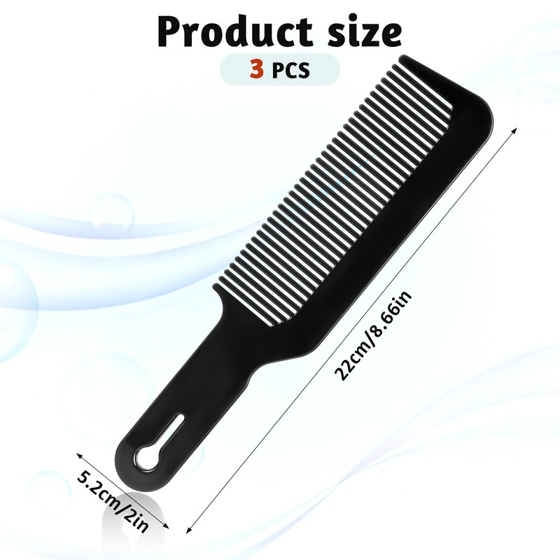 3 Pack Barber Combs - Blending, Fine Tooth Styling, Heat